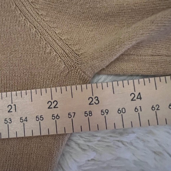 Kathie Lee Collection Womens Vintage Tan Collared V Neck Knit Sweater XL 16/18 - Picture 6 of 8